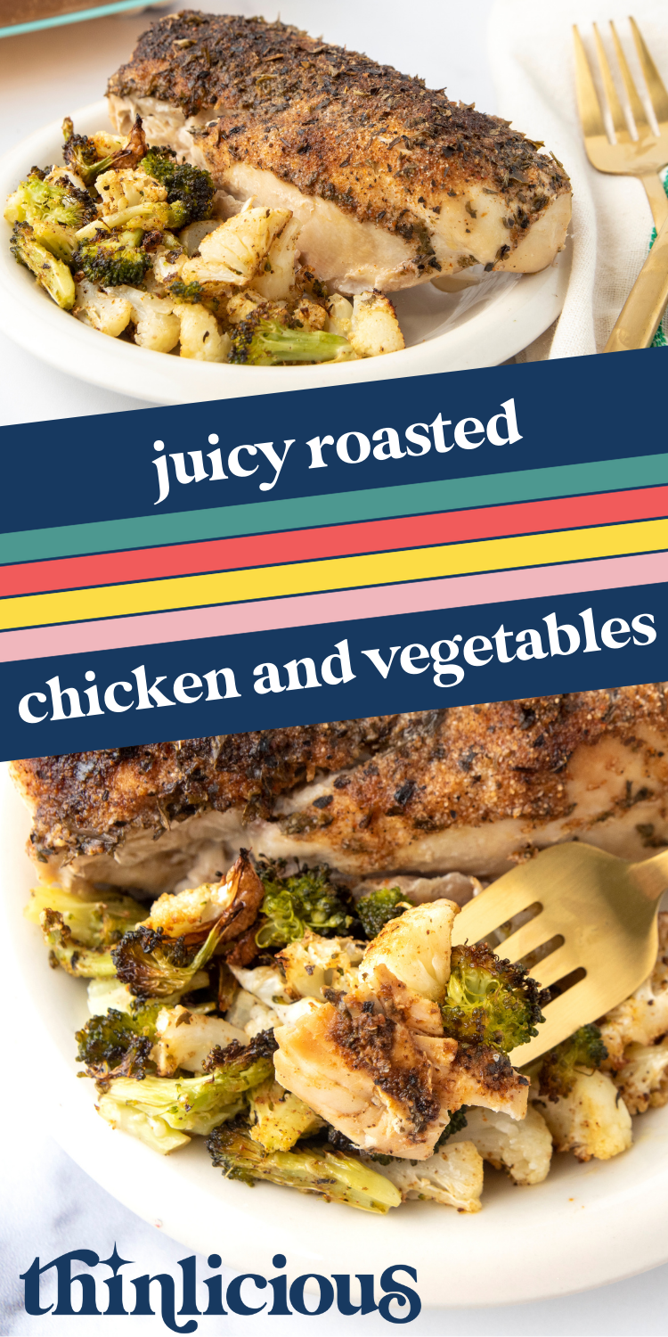 Juicy Roasted Low-Carb Chicken & Vegetables - Thinlicious
