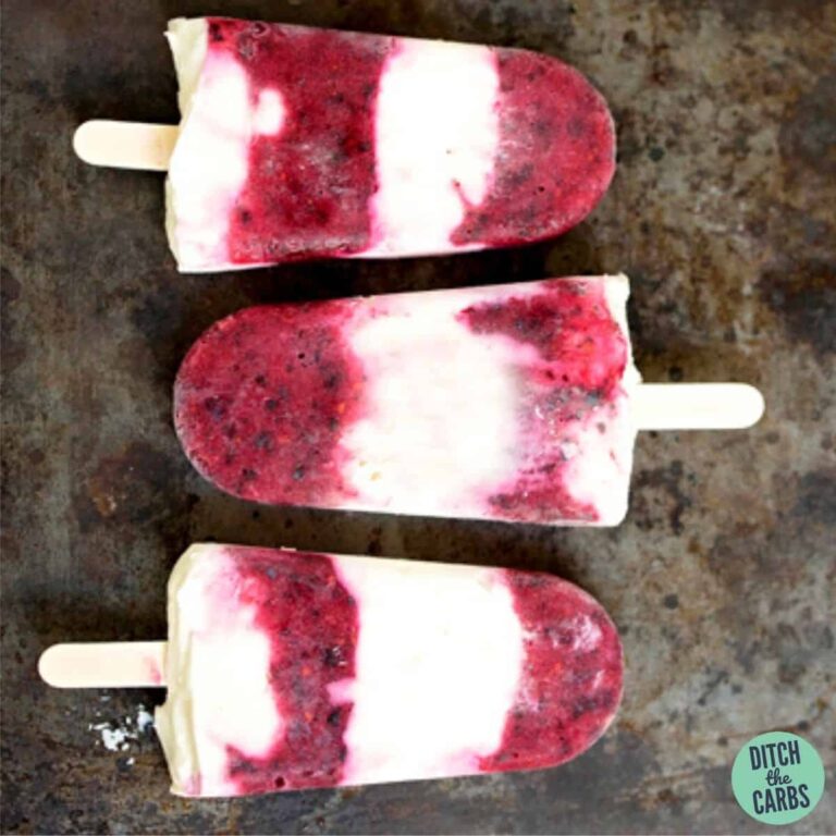 The Best Sugar Free Berry Cheesecake Popsicles (Ice Cream)