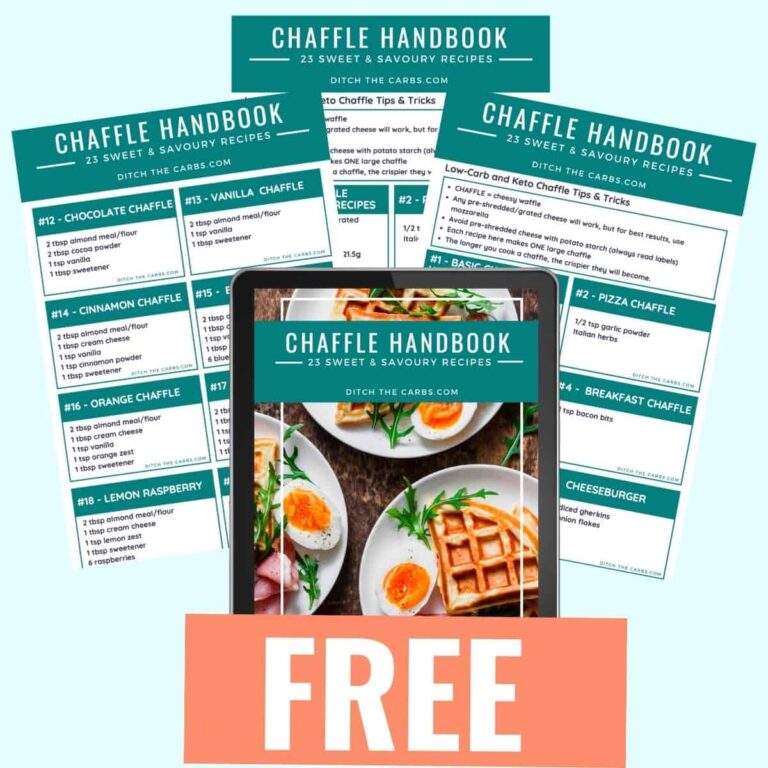 mockup of a Free chaffle cookbook