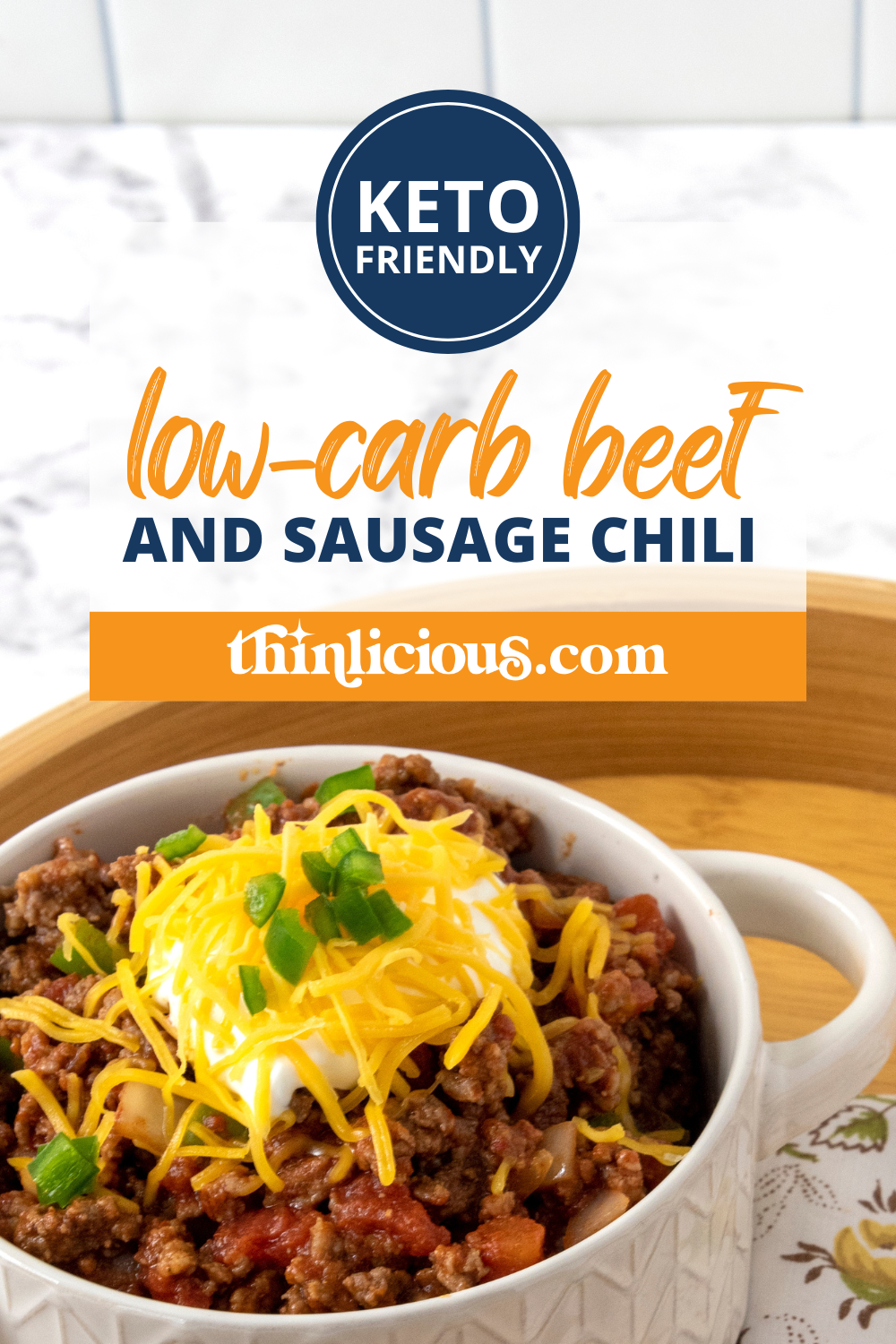 Easy Beef & Sausage Low-Carb Chili - Thinlicious