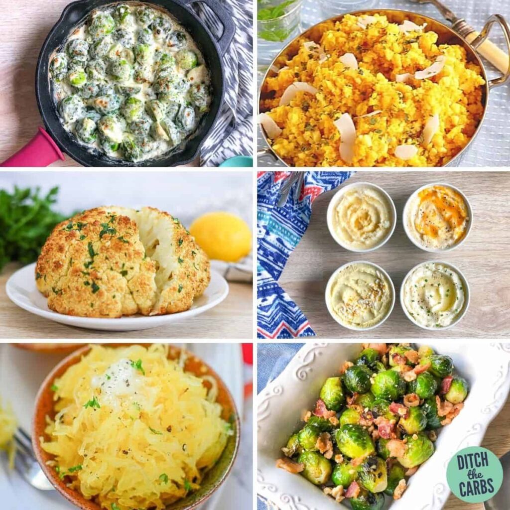 collage of the best keto side dishes