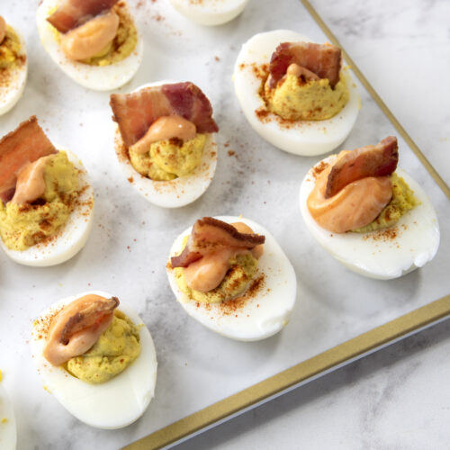 The Best Low Carb Deviled Eggs (with Bacon!) Thinlicious