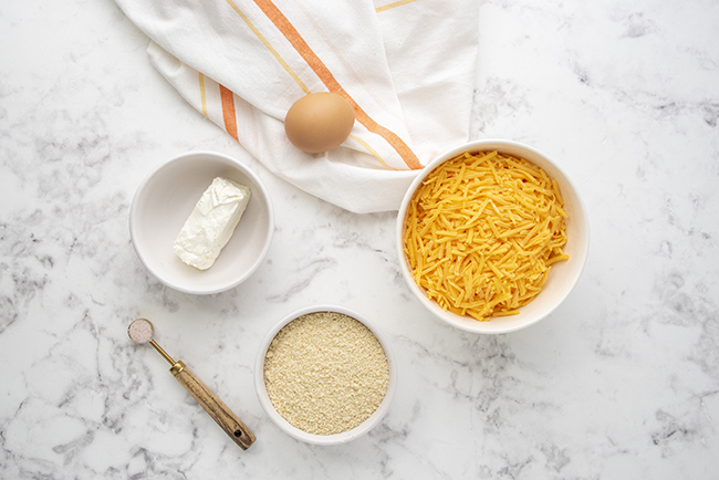 ingredients for cheesy keto crackers