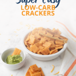 These super simple, easy-to-make low-carb crackers are crisp, cheesy and provide that satisfying crunch that we all look for in an afternoon snack!