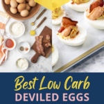 You will never go back to the classic Deviled Eggs recipe after you try these low carb Deviled Eggs with Bacon! We've added a little spice to make them super savory.