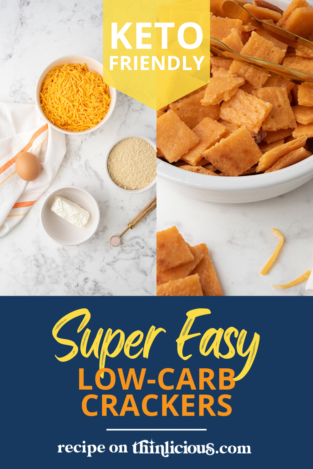 Cheesy, Crunchy Low Carb Crackers - Thinlicious