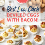 You will never go back to the classic Deviled Eggs recipe after you try these low carb Deviled Eggs with Bacon! We've added a little spice to make them super savory.