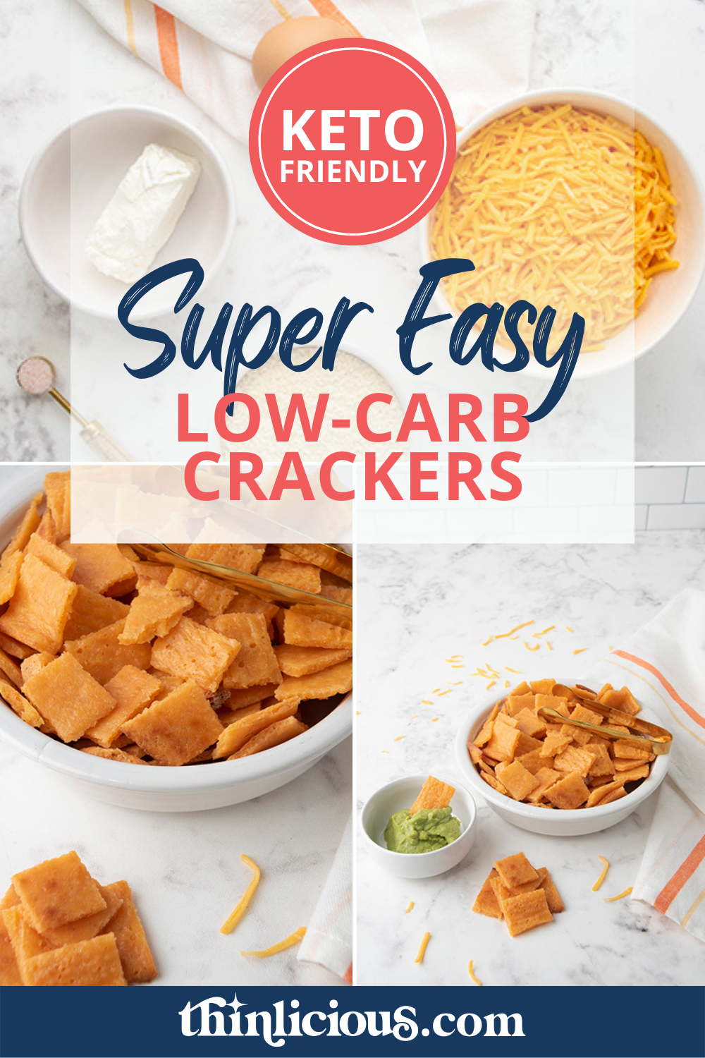 Cheesy, Crunchy Low Carb Crackers - Thinlicious