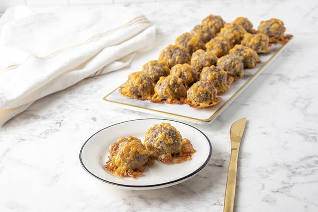 plate of keto sausage balls 