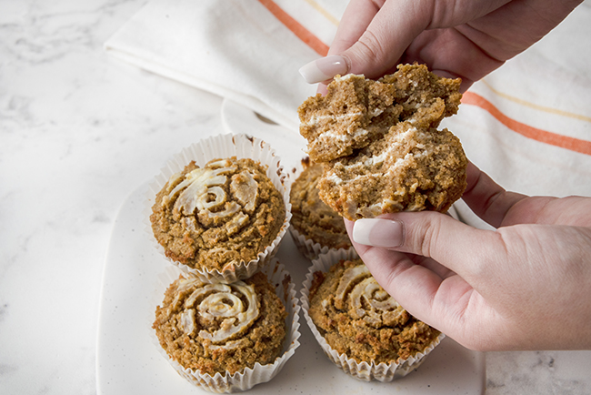 pumpkin cream cheese muffins with low carb flour