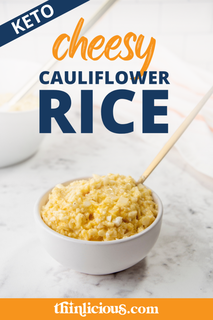 Rich and creamy, this is the tastiest cheesy cauliflower rice recipe you will ever make! One serving will fill you up - it's the perfect side dish.