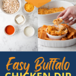 This easy Buffalo chicken dip is creamy, slightly-spicy, and the perfect thing to serve at parties or to eat as a post-workout snack.