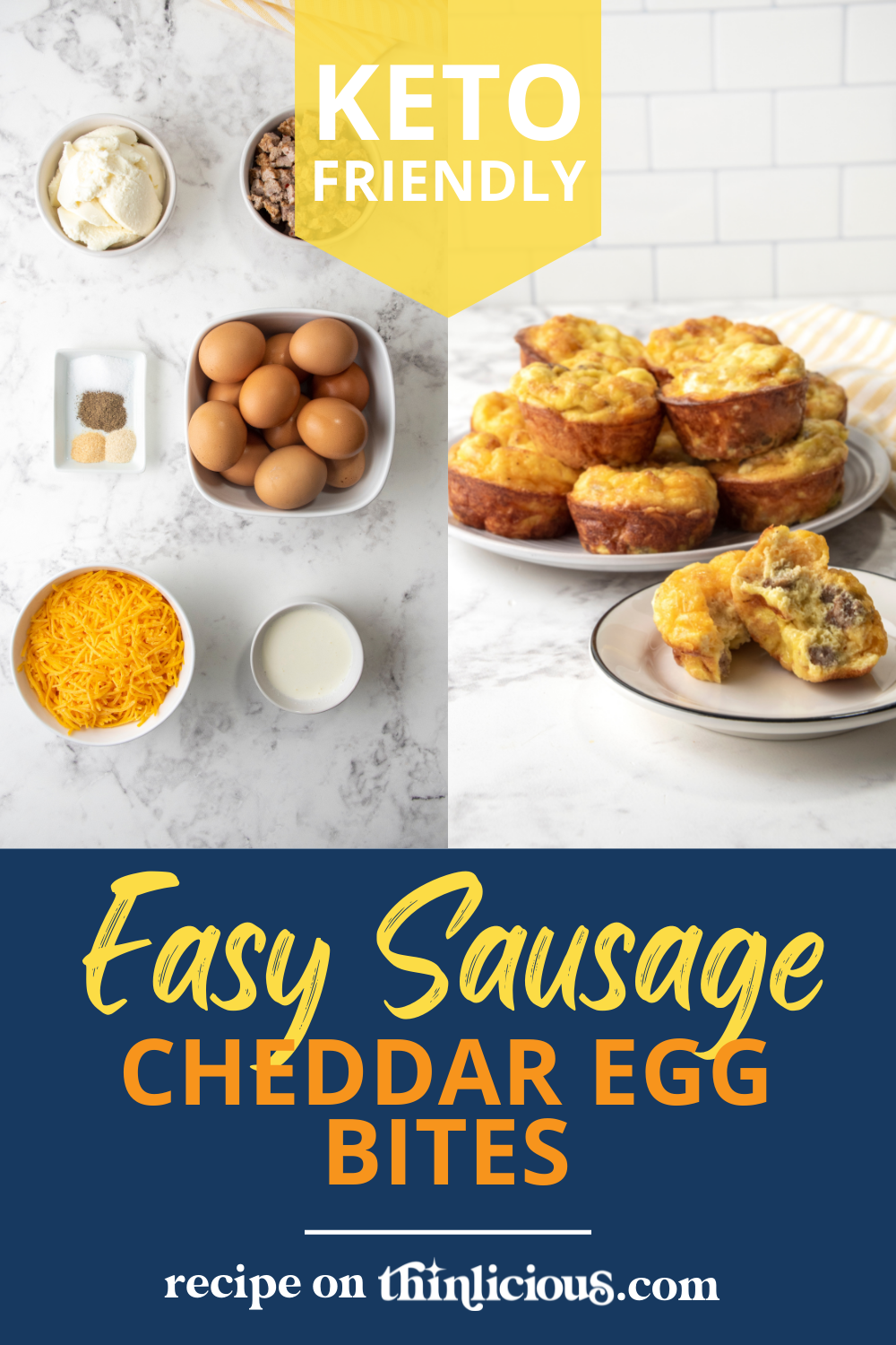 Tastier and more filling than the kind you'll find at coffee shops, these sausage cheddar egg bites are an easy and portable low-carb breakfast.