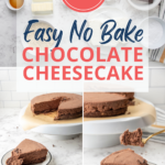 This no-bake chocolate cheesecake takes no time at all! It's a keto dessert recipe that is perfect for anyone looking for something gluten-free.
