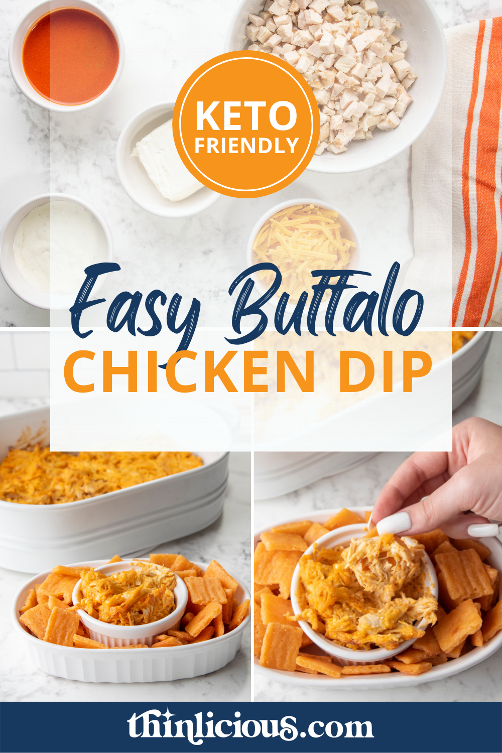 Easy Buffalo Chicken Dip LowCarb Appetizer or Snack