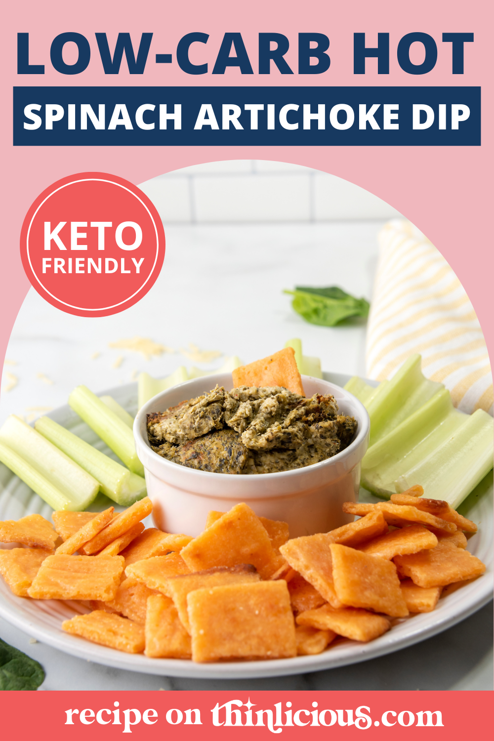 Low-Carb Hot Spinach Artichoke Dip - Thinlicious
