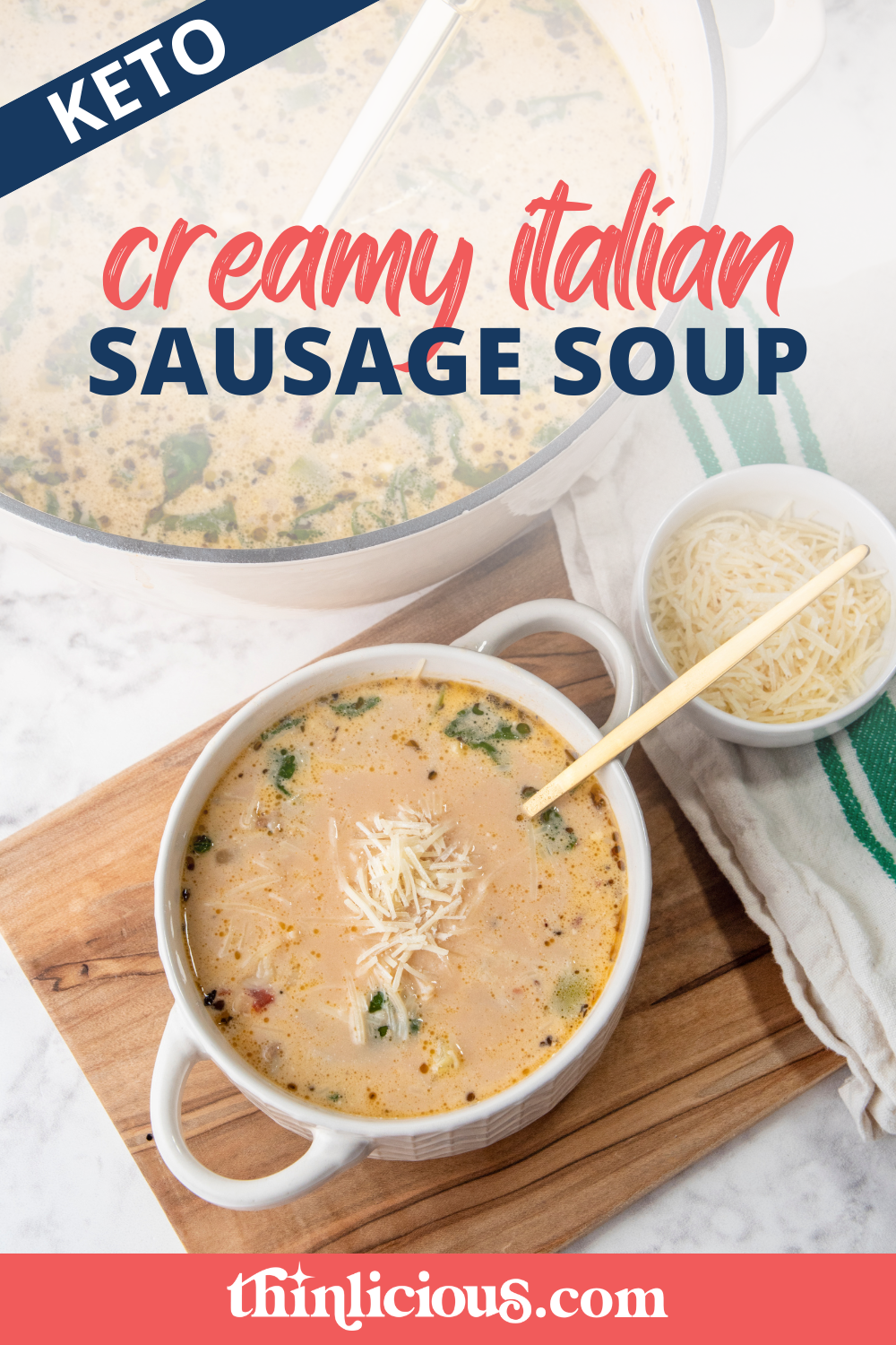 The Best Keto Creamy Italian Sausage Soup Thinlicious