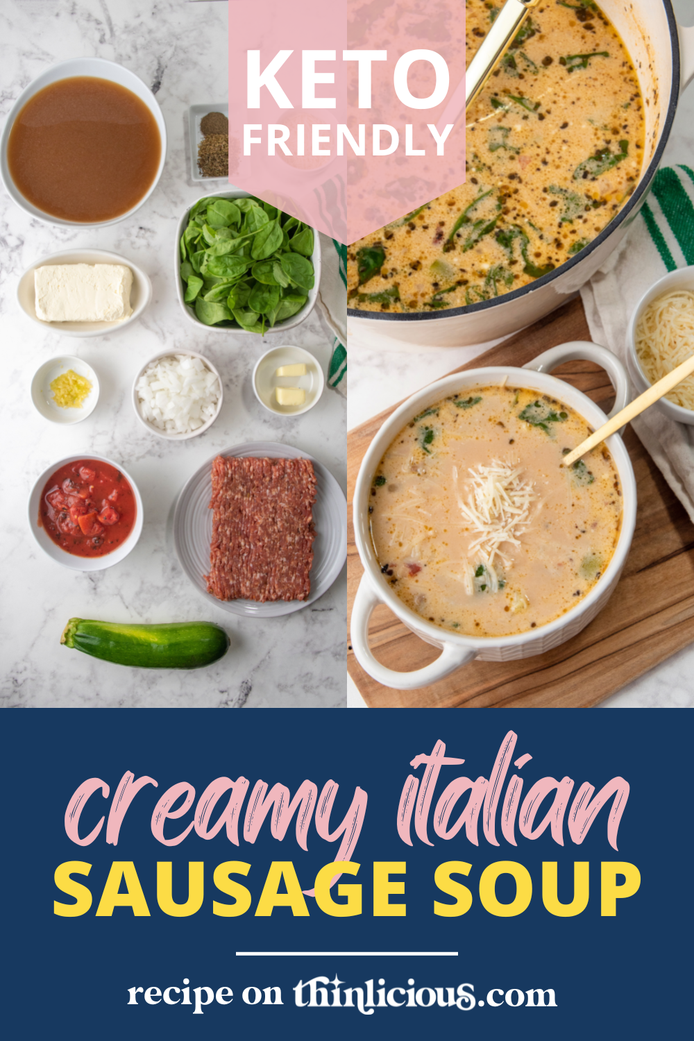 The Best Keto Creamy Italian Sausage Soup Thinlicious