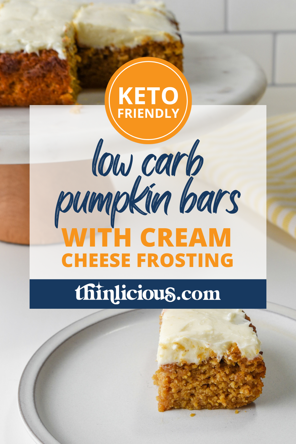 Fall is all about pumpkins! These pumpkin cheesecake bars are low-carb, gluten-free, and so rich and creamy you'll swear they are filled with sugar.