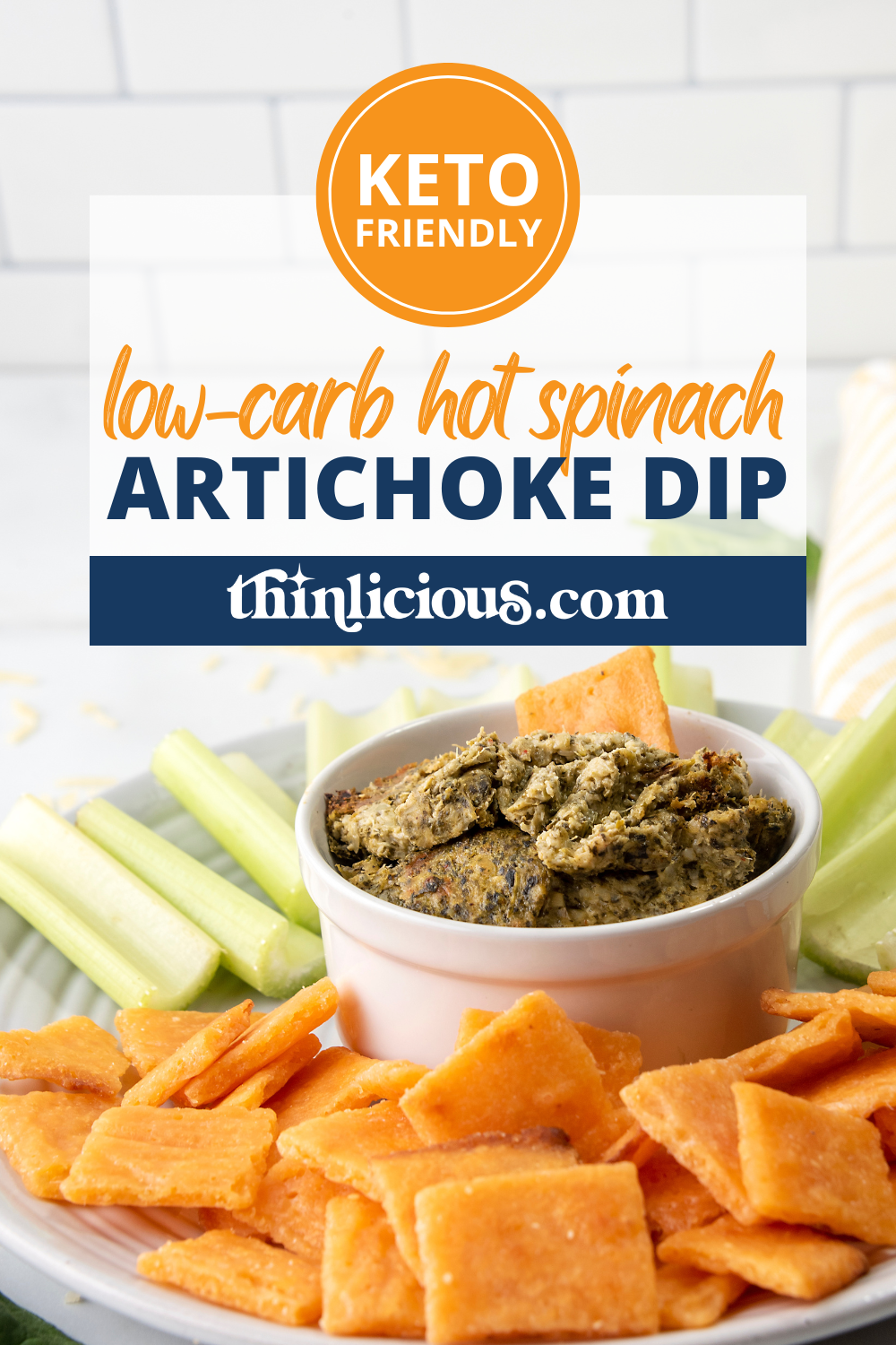 Low-Carb Hot Spinach Artichoke Dip - Thinlicious