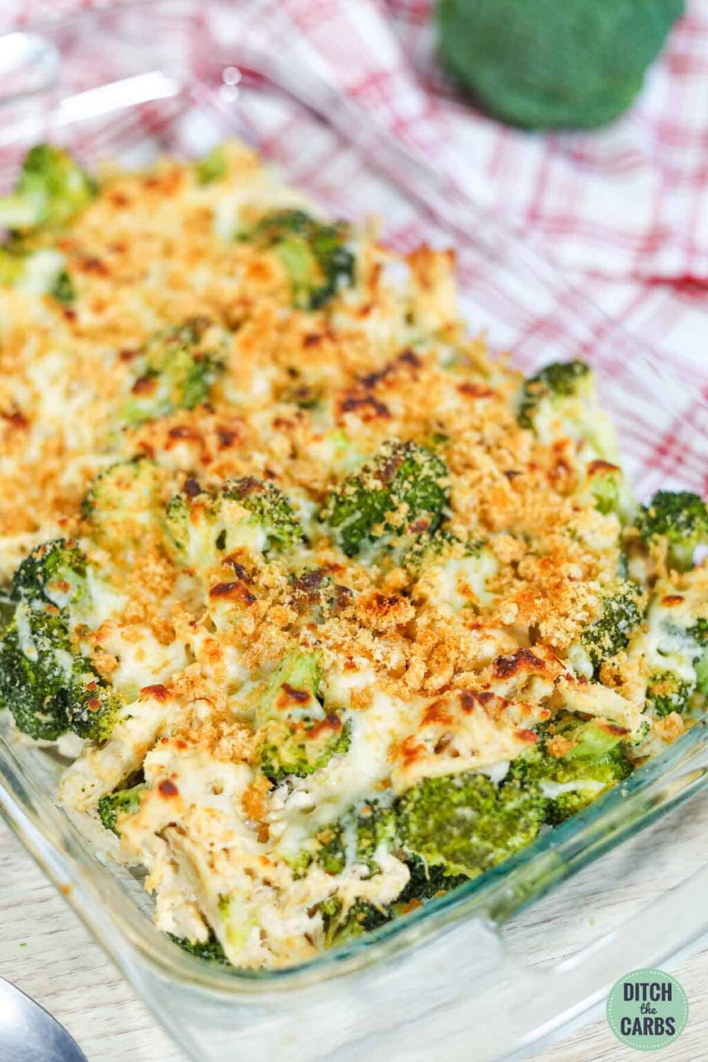 Quick Cheesy Keto Chicken Casserole (Pork Rind Crust) - Thinlicious