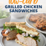 These low-carb grilled chicken sandwiches put fast-food chicken sandwiches to shame! The secret is the tomato basil mayo dressing.
