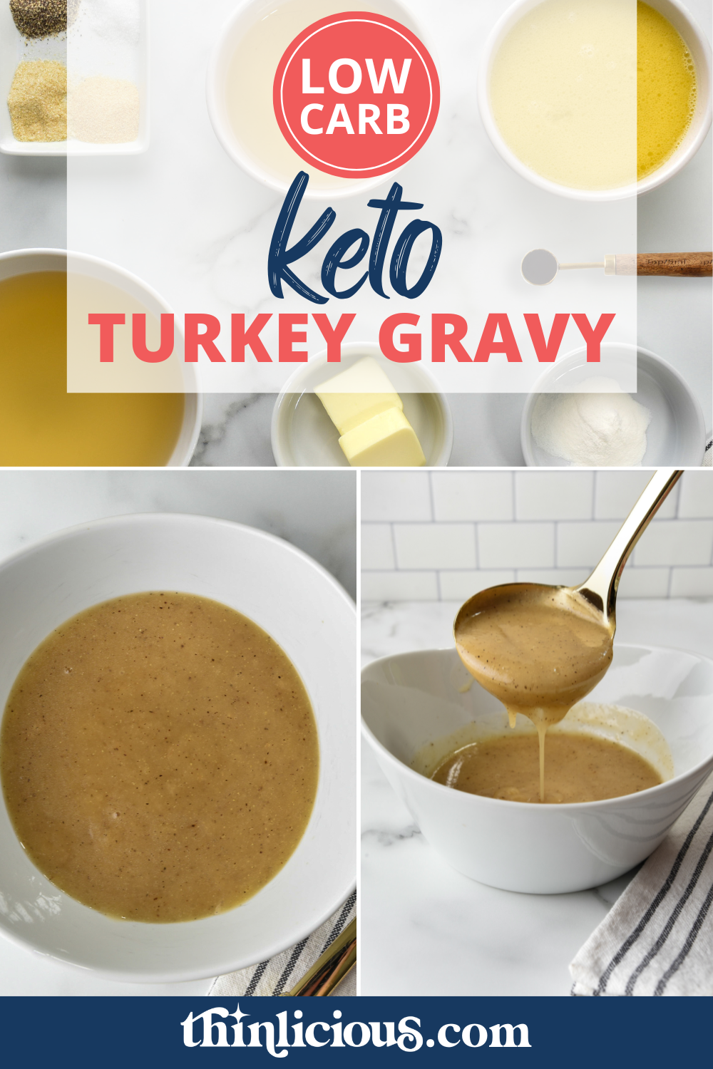 LowCarb Turkey Gravy Easy GlutenFree Recipe Thinlicious