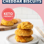 These easy low-carb cheddar biscuits are ready in 15 minutes! Easy keto biscuits are made with almond flour, cheddar cheese and sour cream.