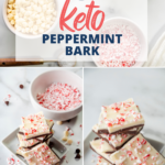This holiday treat is just as fun to make as it is to eat! With festive red and white colors, keto peppermint bark is low carb and high fat.