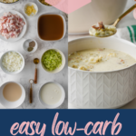 Cozy up with a steamy bowl of low-carb clam chowder. Topped with crispy bacon, this is the ultimate cold weather comfort food!