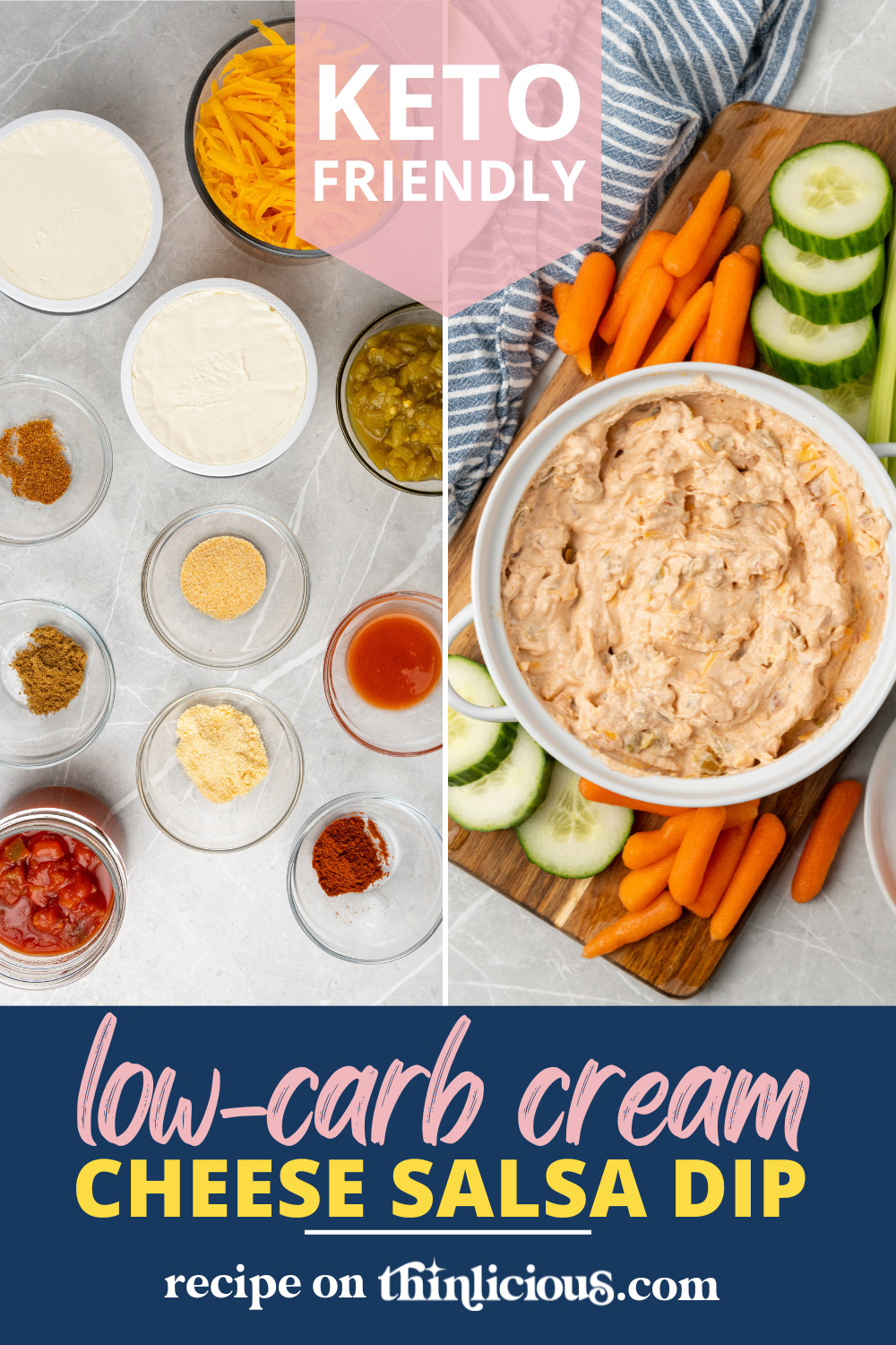 Low-Carb Cream Cheese Salsa Dip - Thinlicious