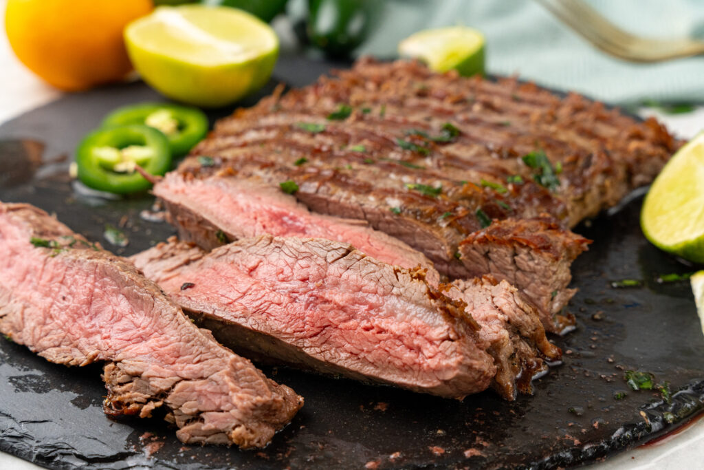 Thinly sliced keto carne asada