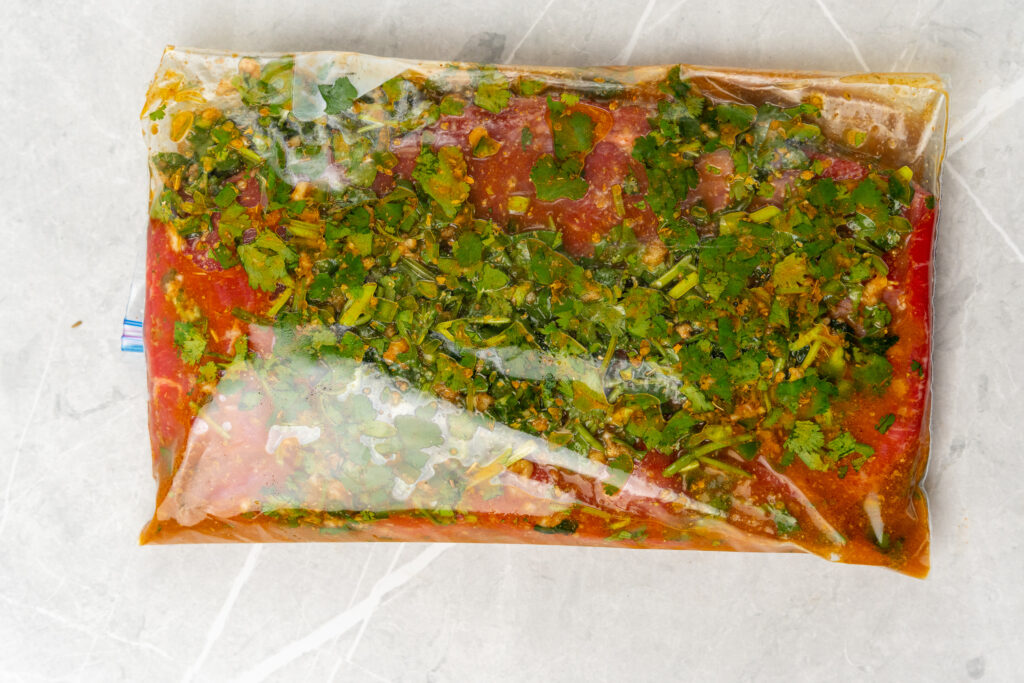 marinating low carb carne asada