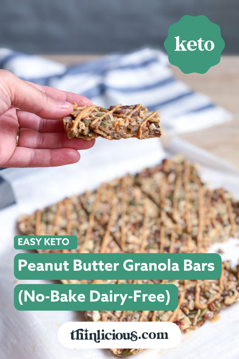 Easy Keto Peanut Butter Granola Bars (nobake dairyfree) Thinlicious