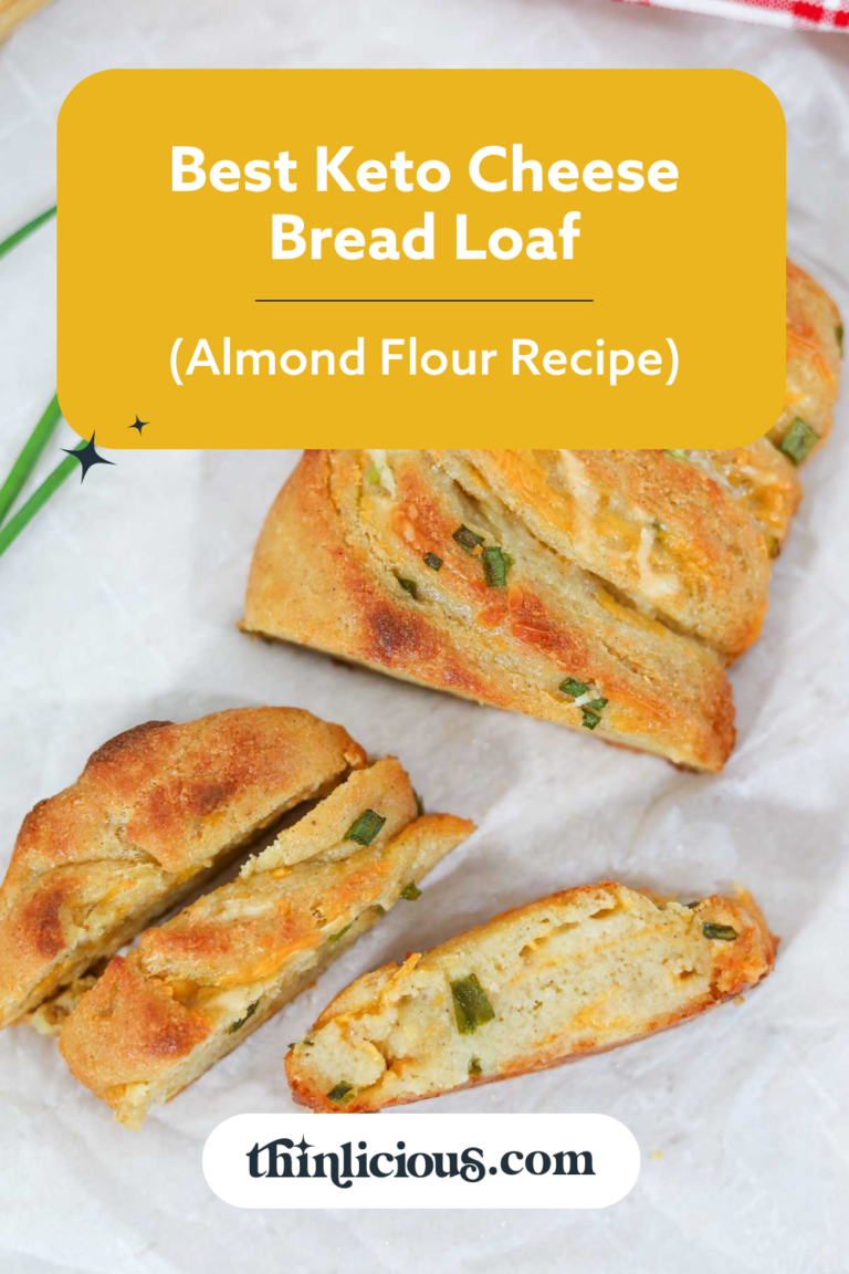 Best Keto Cheese Bread Loaf (Almond Flour Recipe) Thinlicious