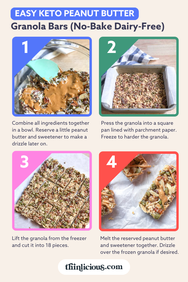 Keto Peanut Butter Granola Bars Without Oats!