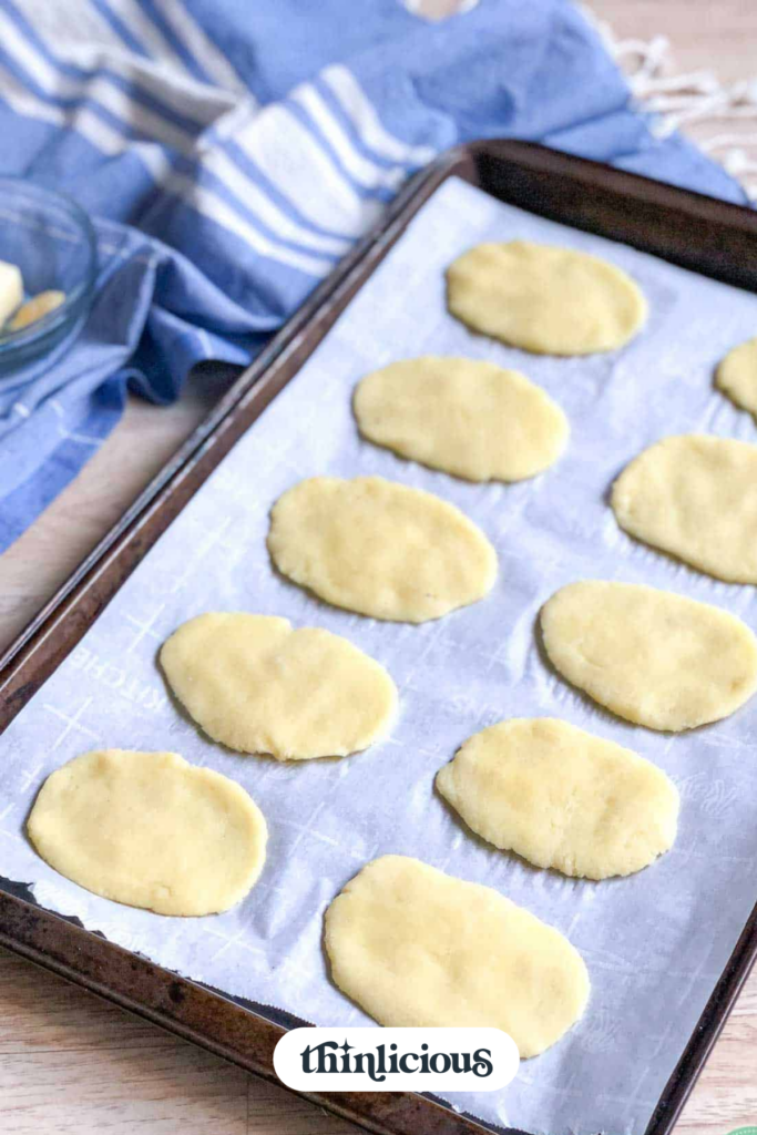 Parchment paper with low carb naan bread