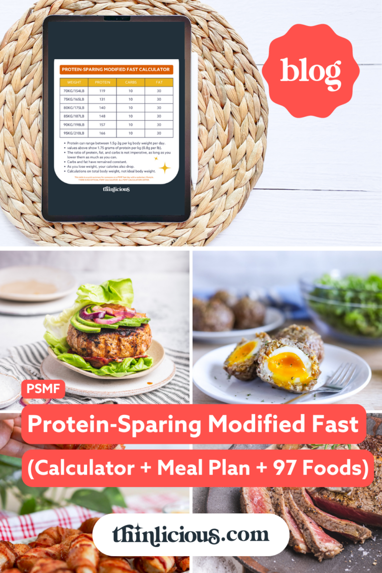 Protein-Sparing Modified Fast PSMF (Calculator + Meal Plan + 97 Foods)