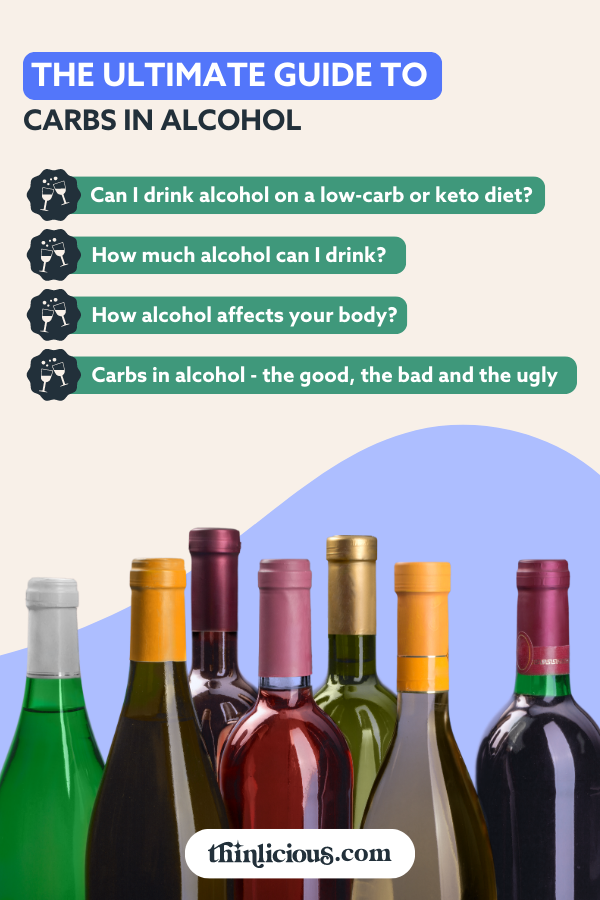 carbs and alcohol calorie chart