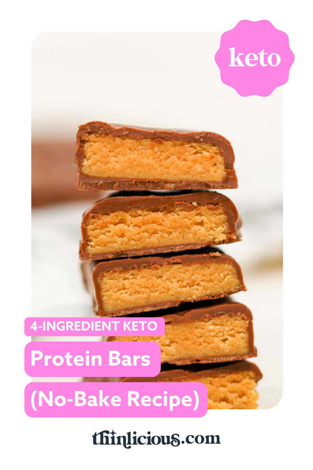 4-Ingredient Keto Protein Bars (no-bake recipe) - Thinlicious