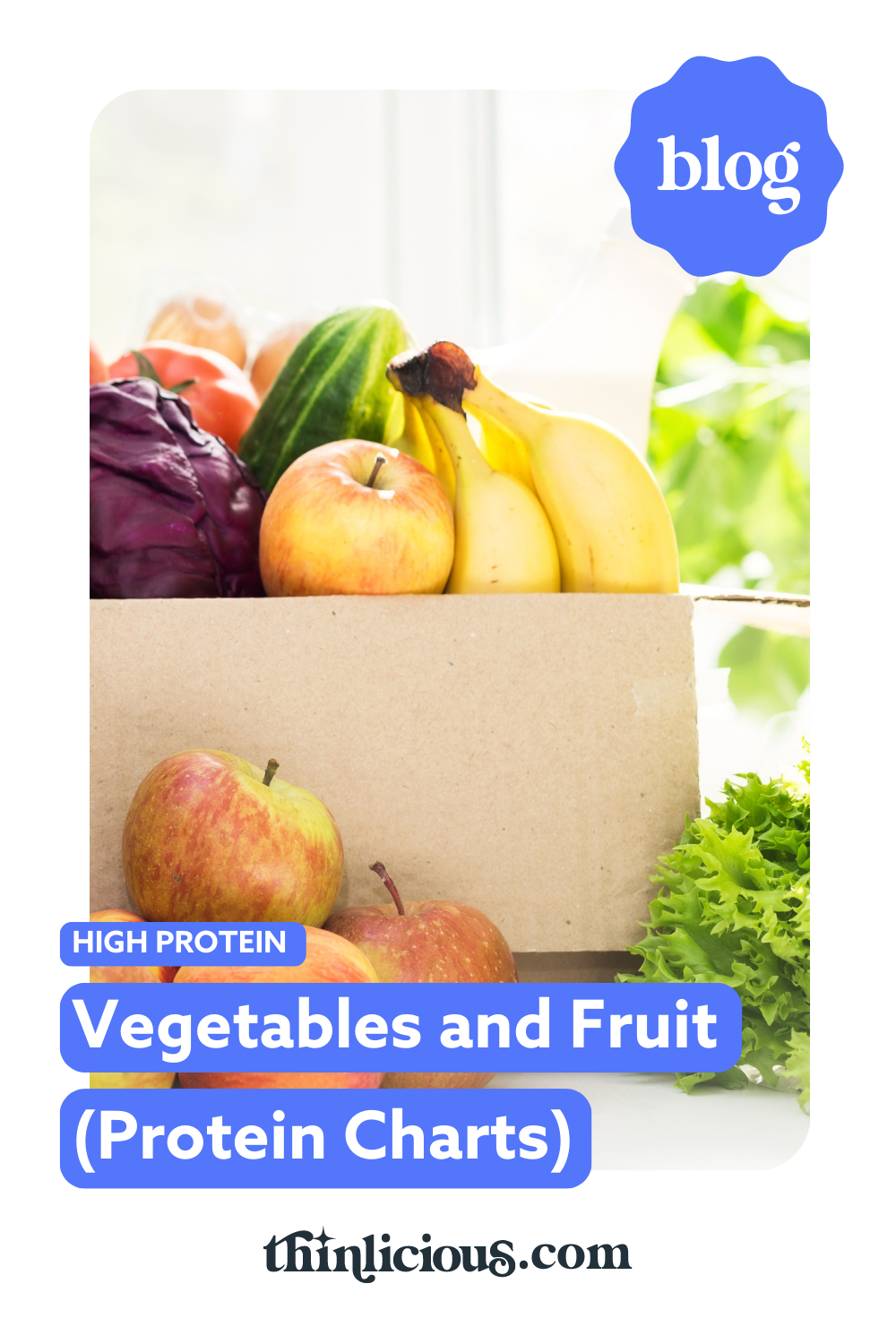 High Protein Vegetables and Fruit (Protein Charts) Thinlicious