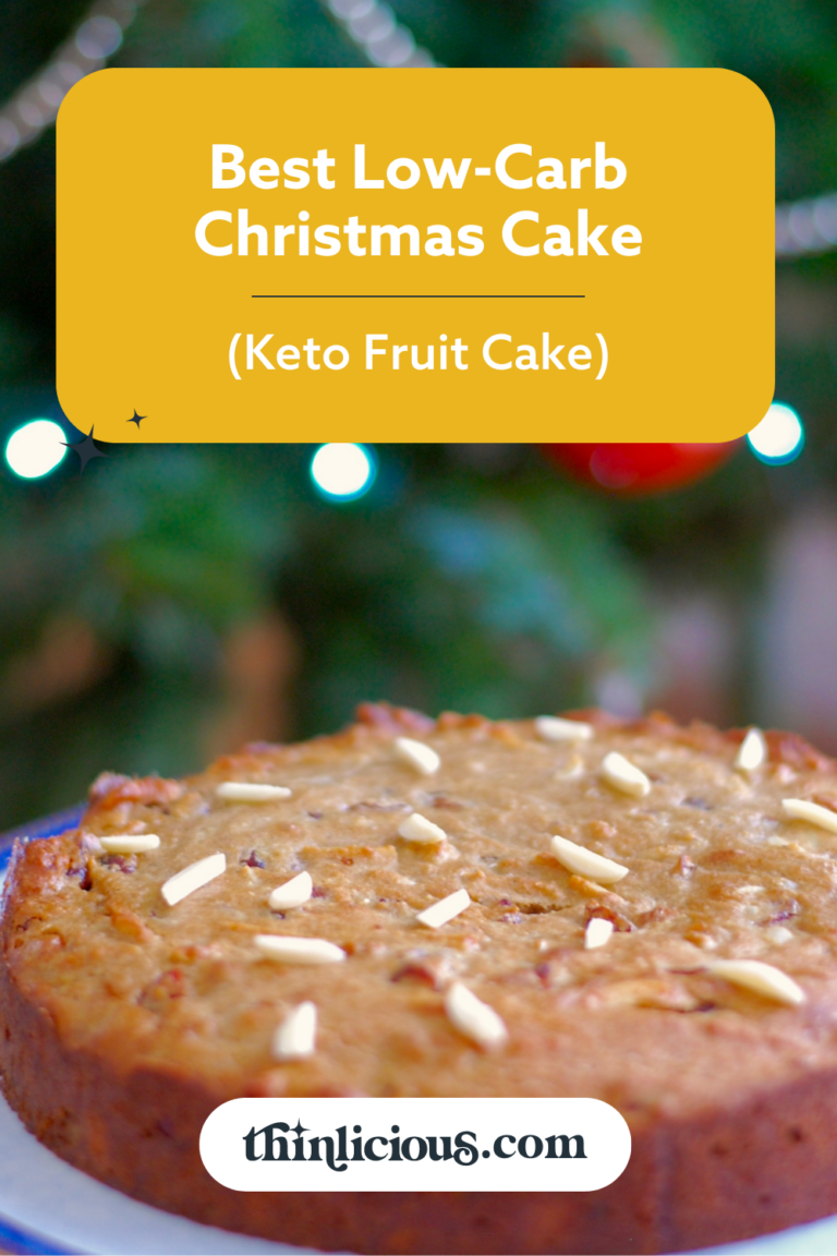 🎄 Best LowCarb Christmas Cake (Keto Fruit Cake) Thinlicious
