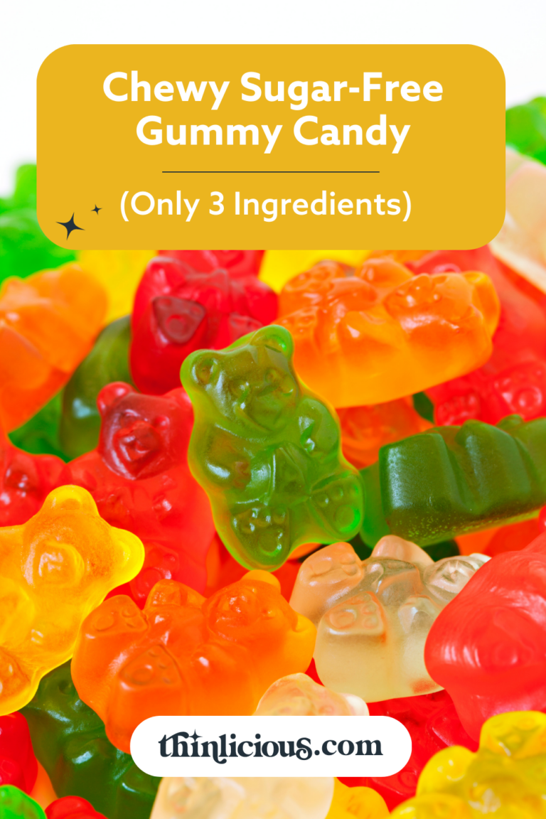 Chewy Sugar-Free Gummy Candy (Only 3 Ingredients) - Thinlicious
