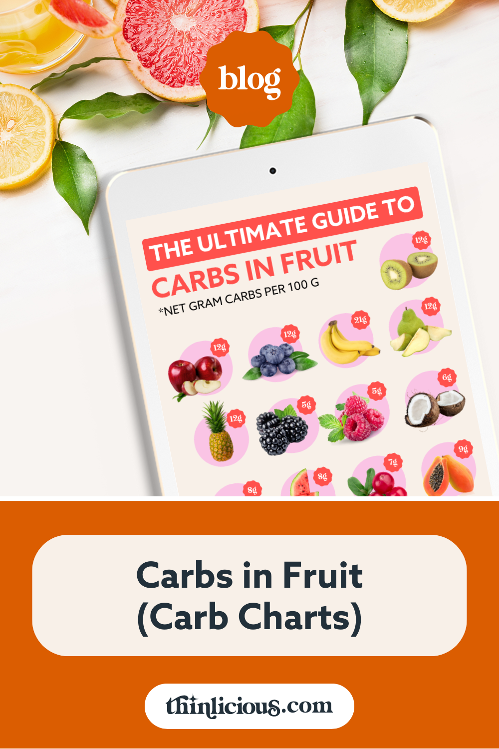 🍎Carbs In Fruit (Carb Charts) - Thinlicious