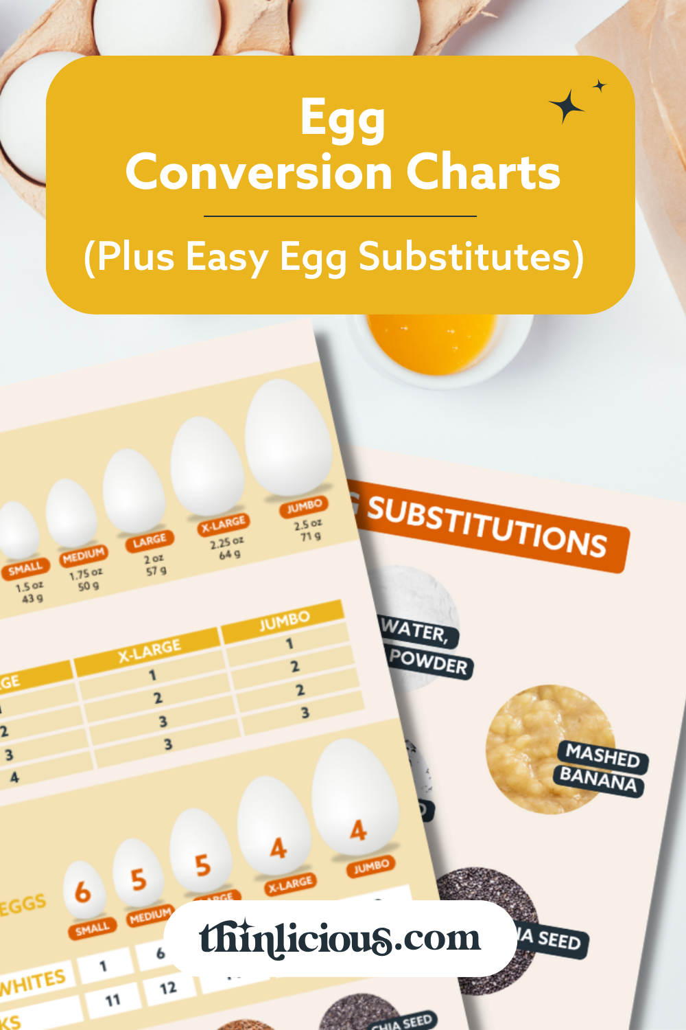 Egg Conversion Charts (Plus Easy Egg Substitutes) Thinlicious