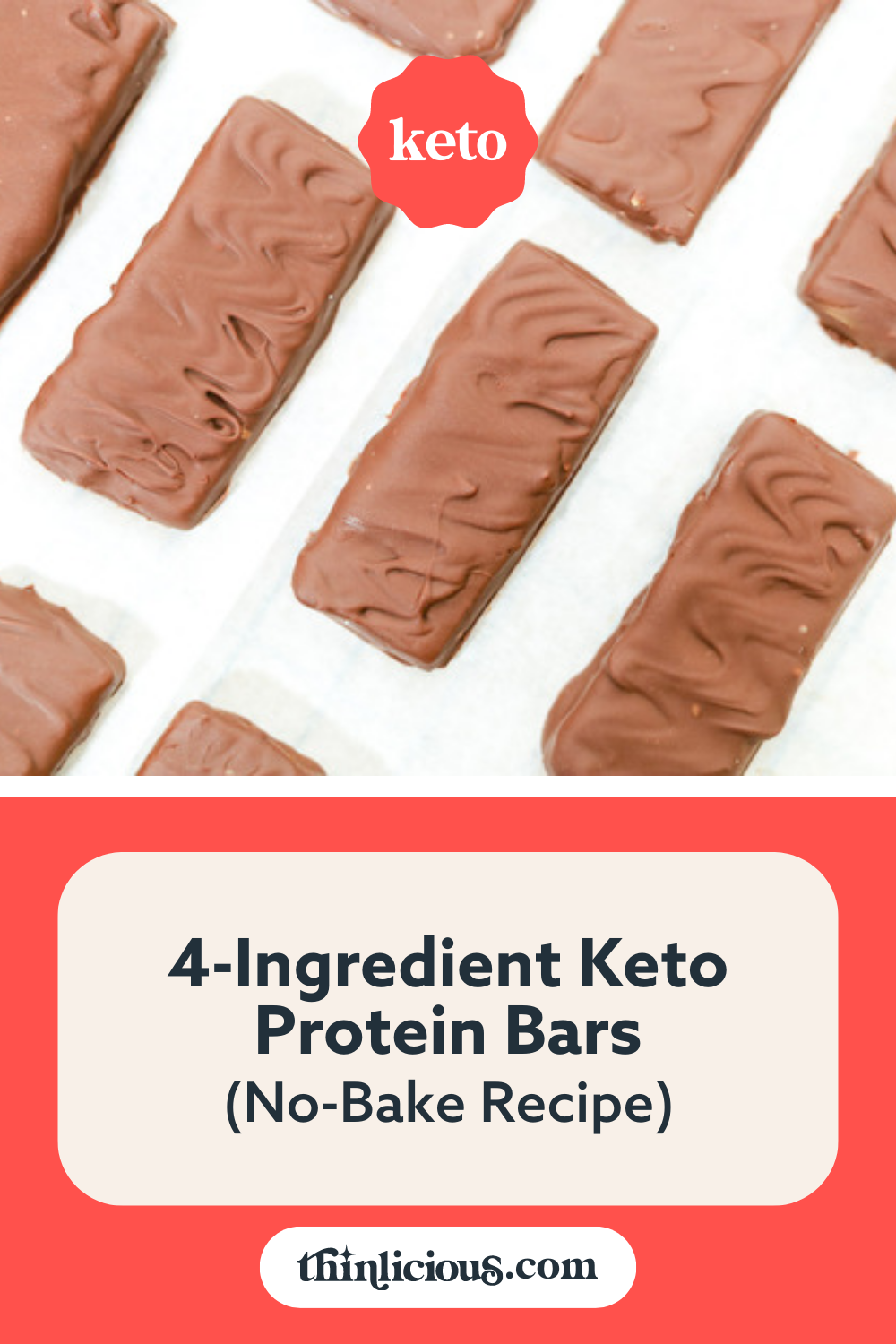 4-Ingredient Keto Protein Bars (no-bake recipe) - Thinlicious