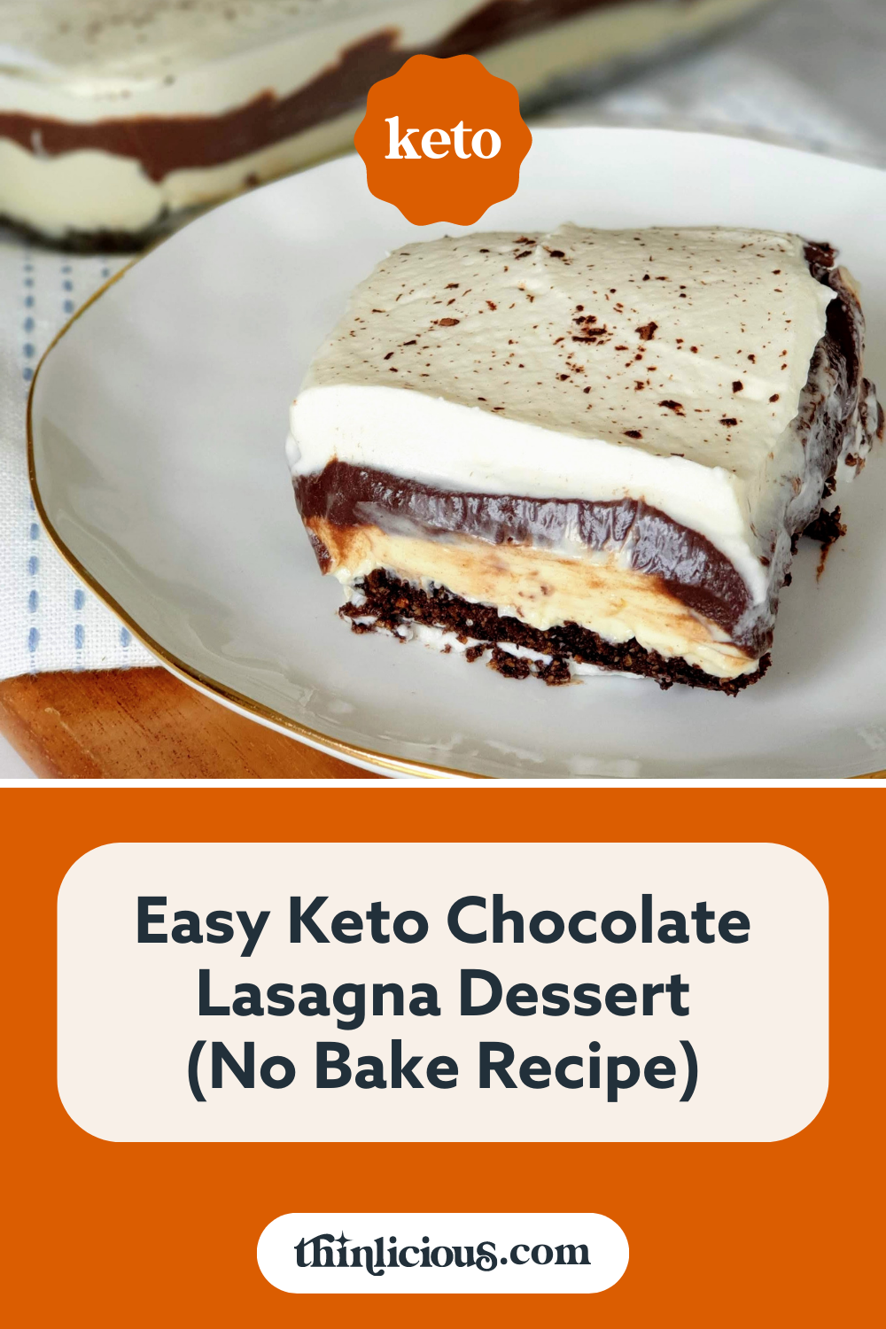 🍫 Easy Keto Chocolate Lasagna Dessert (No Bake Recipe) Thinlicious