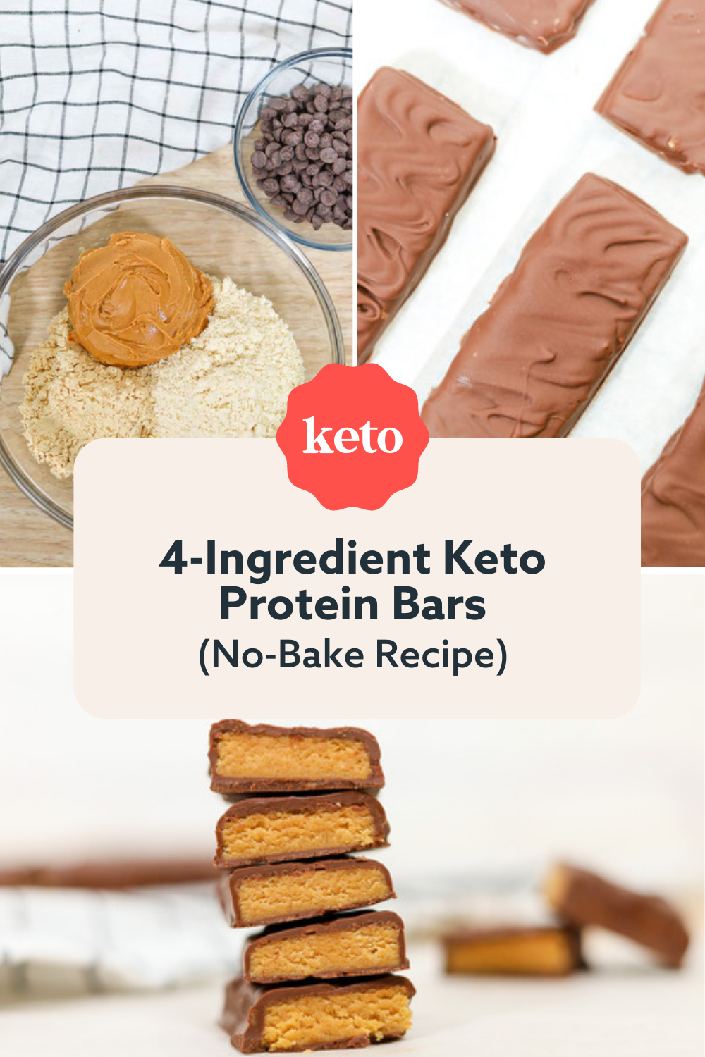4-Ingredient Keto Protein Bars (no-bake recipe) - Thinlicious