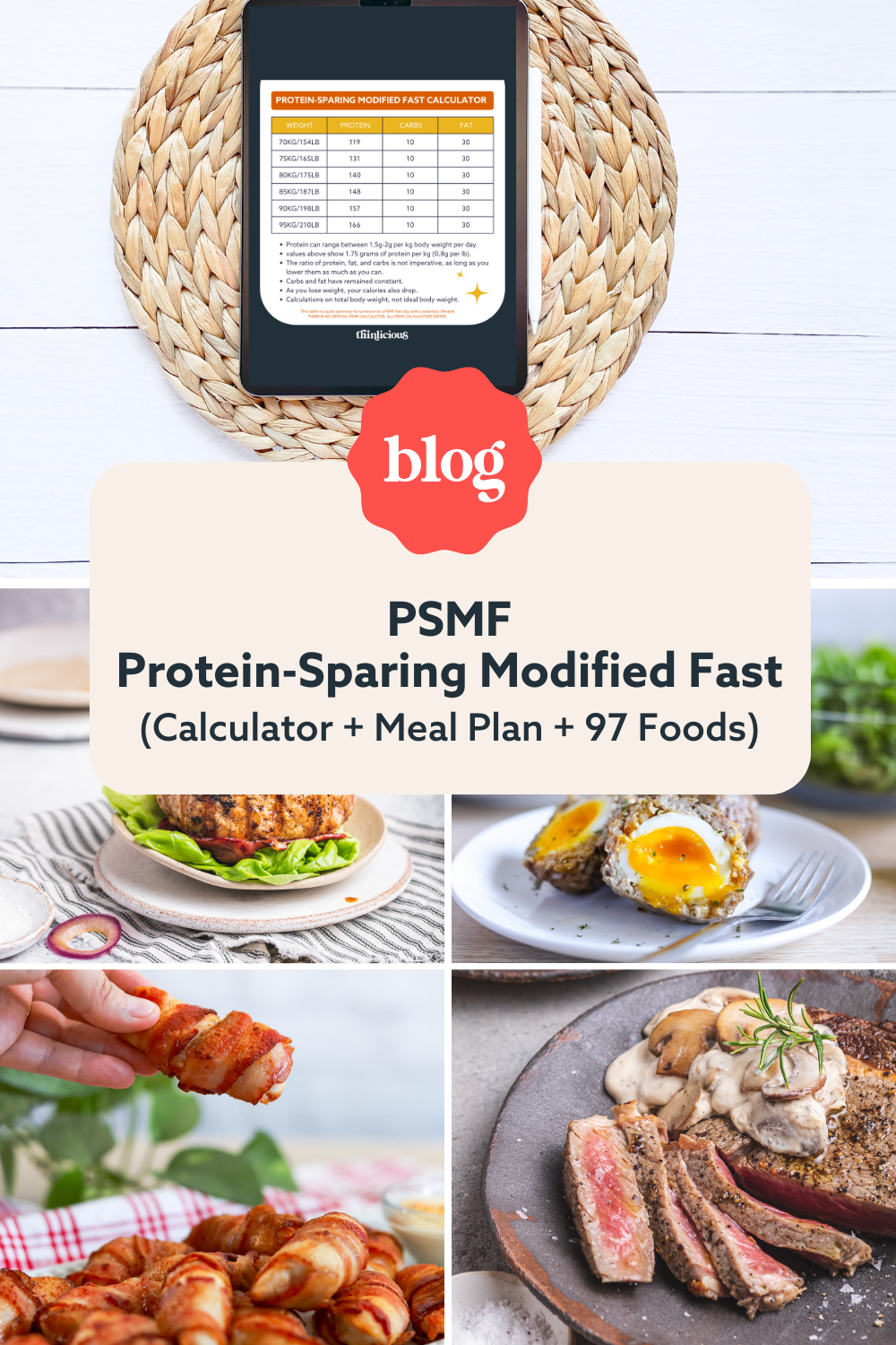 ProteinSparing Modified Fast PSMF (Calculator + Meal Plan + 97 Foods)