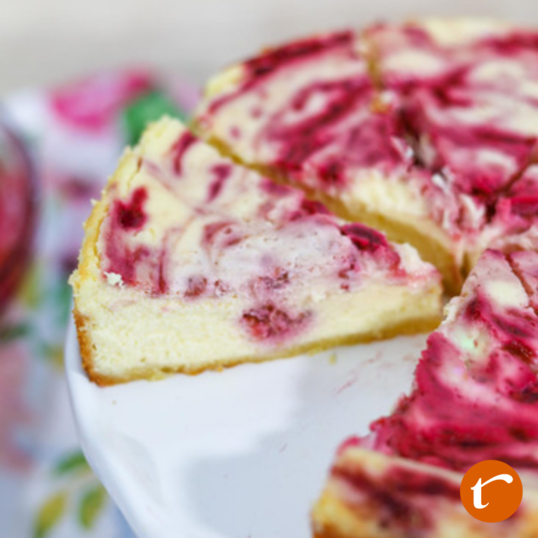 Easy Sugar-Free Raspberry Cheesecake (Raspberry Swirl Cheesecake)